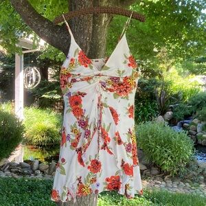 Free People Floral Tie-Front Spaghetti Strap Cami Top - Sundress Ruffle